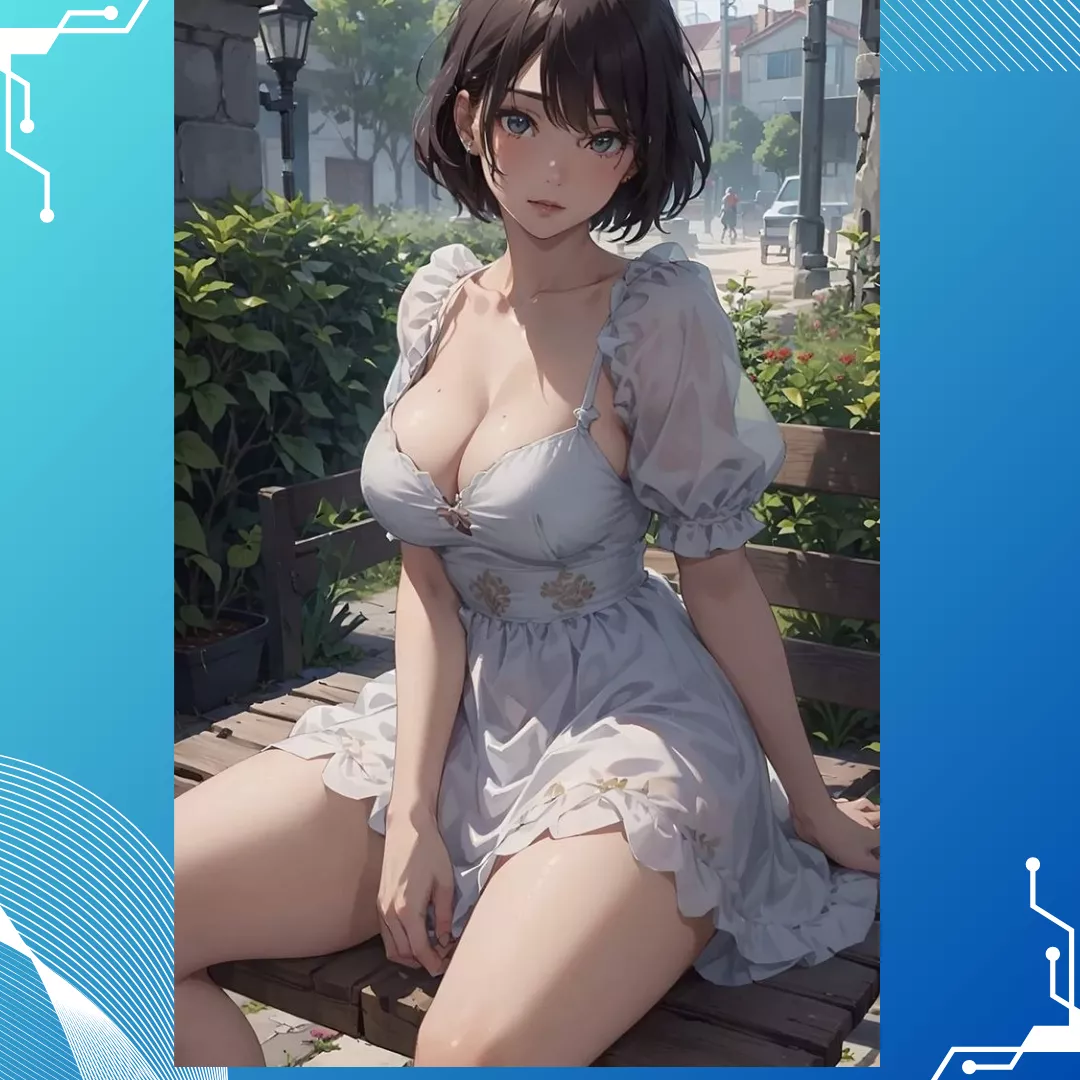 فتاة أنمي مثيرة وساحرة جاهزة للملابس.