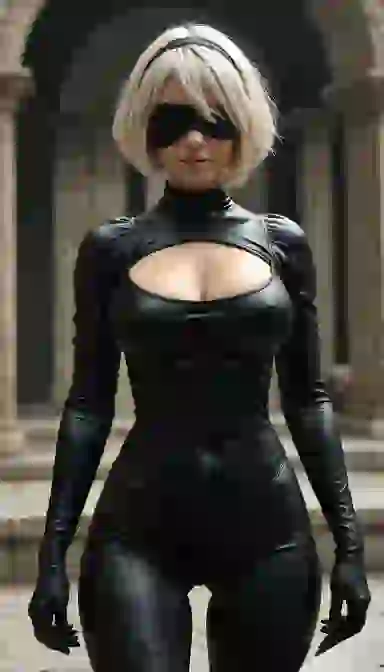 AI-generated full-body portrait of a red-haired woman in classic sailor uniform: navy hat, white sailor shirt, navy pleated skirt, white sheer stockings, red Converse shoes.